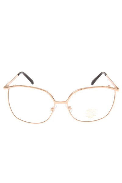 Metal framed clear lens glasses