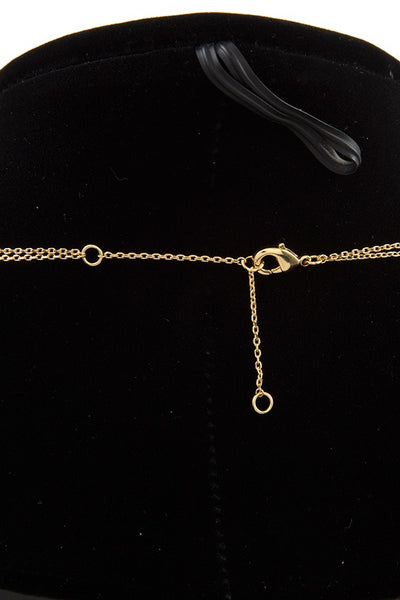 Double row chevron pendant necklace