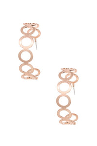 Circle cut out semi hoop earring