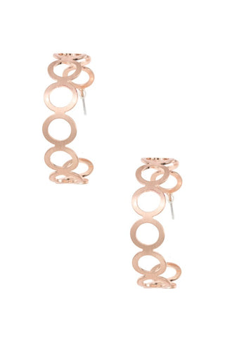 Circle cut out semi hoop earring