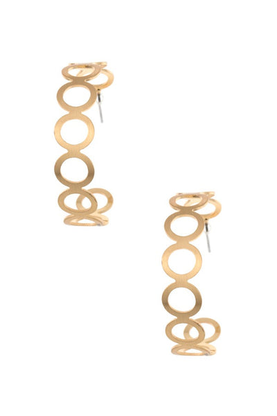 Circle cut out semi hoop earring