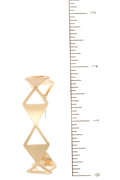 Diamond shape link semi hoop earring