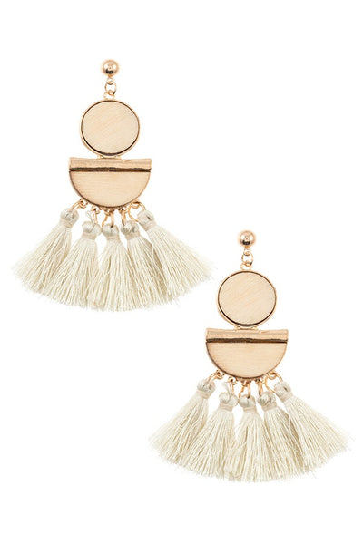 Mix shape link tassel drop dangle earring