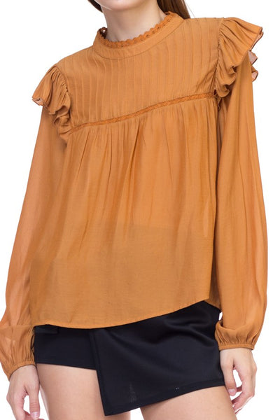 Long sleeve mock neck shirt