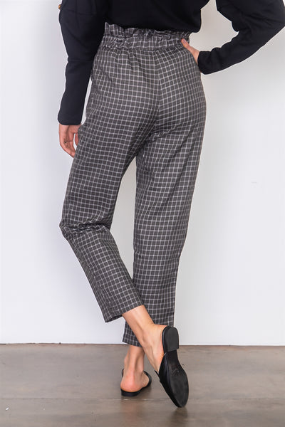 plaid paper bag pants