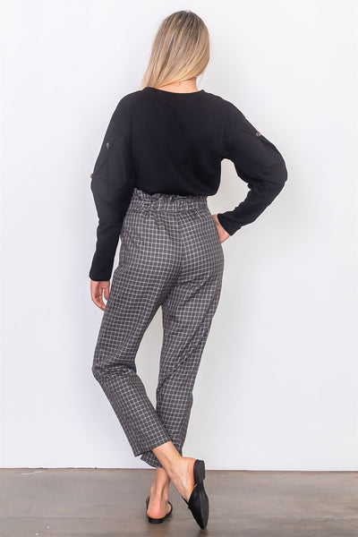 plaid paper bag pants