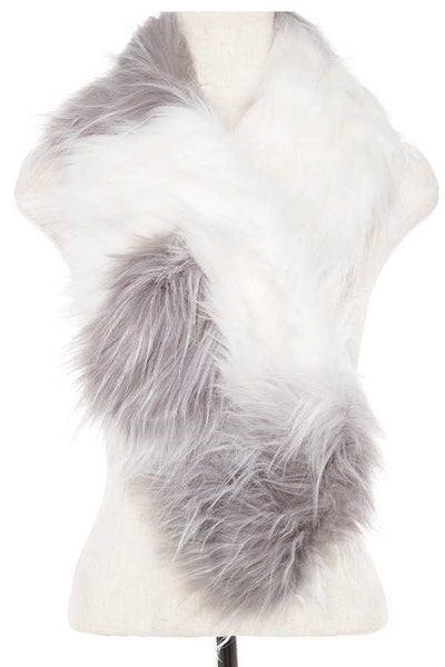 Faux fur two tone neck wrap