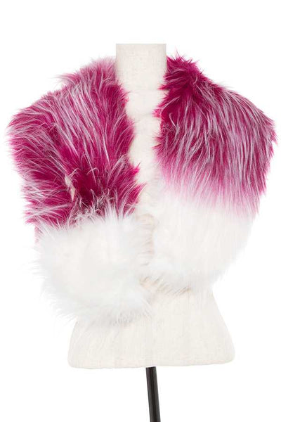 Faux fur two tone neck wrap
