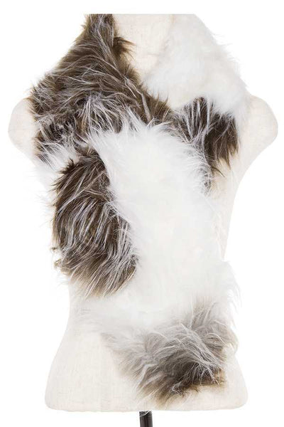 Faux fur two tone neck wrap