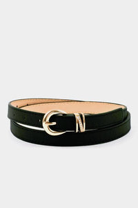 Buckle accent stitch belt