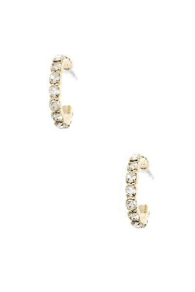 Semi rhinestone hoop earring