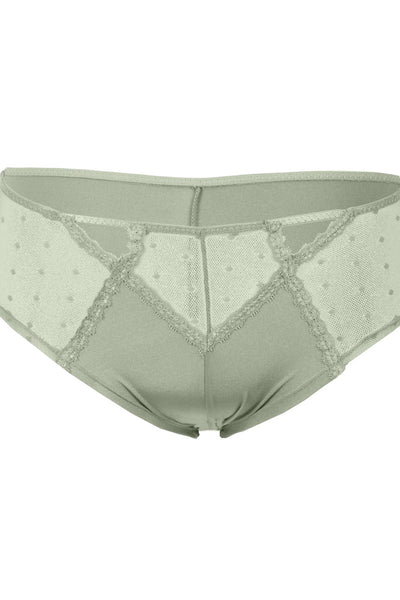 Microfiber & mesh keyholes hipster