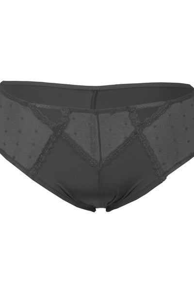 Microfiber & mesh keyholes hipster