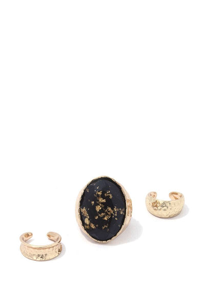 Oval Shape Stretch Ring Set