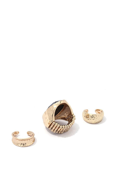 Oval Shape Stretch Ring Set