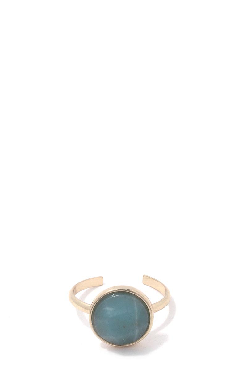 Round Stone Cuff Ring