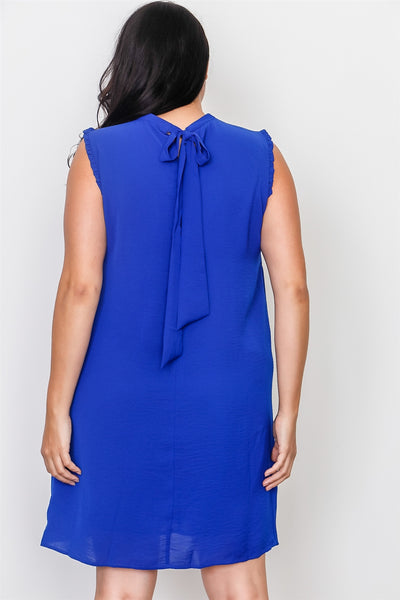 Plus Size Ruffle Tie Back Dress