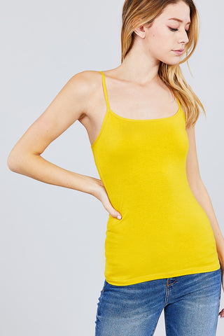 Cropped Cami Tank W/ Adjustable Spaghetti Straps