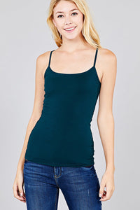 Cropped Cami Tank W/ Adjustable Spaghetti Straps