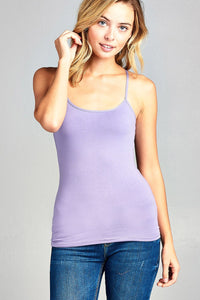 Cropped Cami Tank W/ Adjustable Spaghetti Straps
