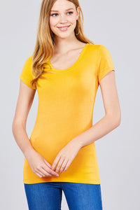 Basic Short Sleeve Scoop-neck Tee