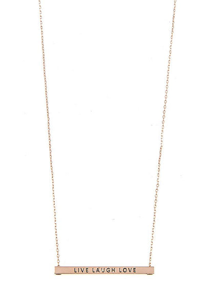 Live Laugh Love Bar Necklace