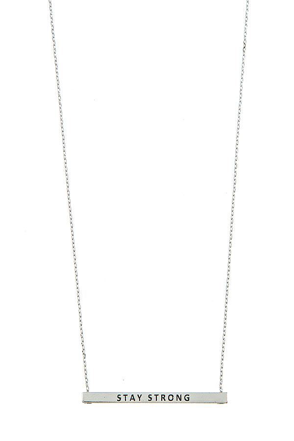 Stay Strong Bar Necklace
