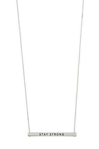 Stay Strong Bar Necklace