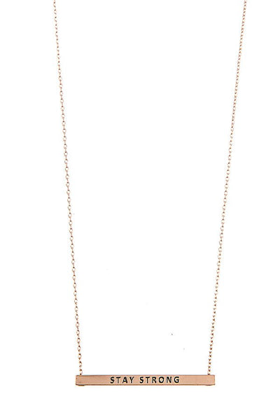 Stay Strong Bar Necklace