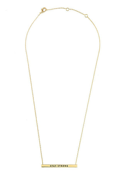 Stay Strong Bar Necklace
