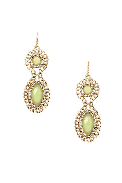 Double Drop Framed Gem Earring