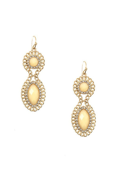 Double Drop Framed Gem Earring