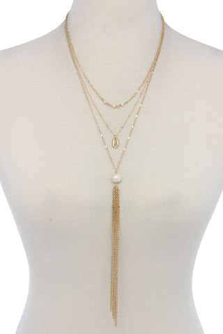 Pearl Bead Multi Layered Necklace