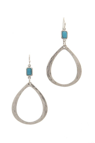 Wide Teardrop Shape Drop Earring