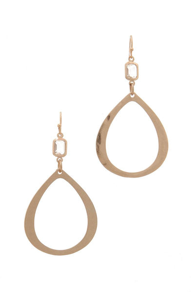 Wide Teardrop Shape Drop Earring