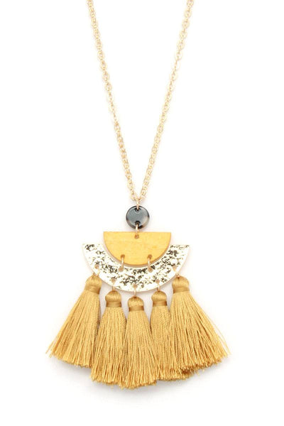 Half Circle Tassel Pendant Necklace