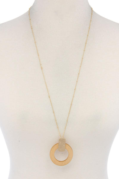 Cut Out Circle Pendant Necklace