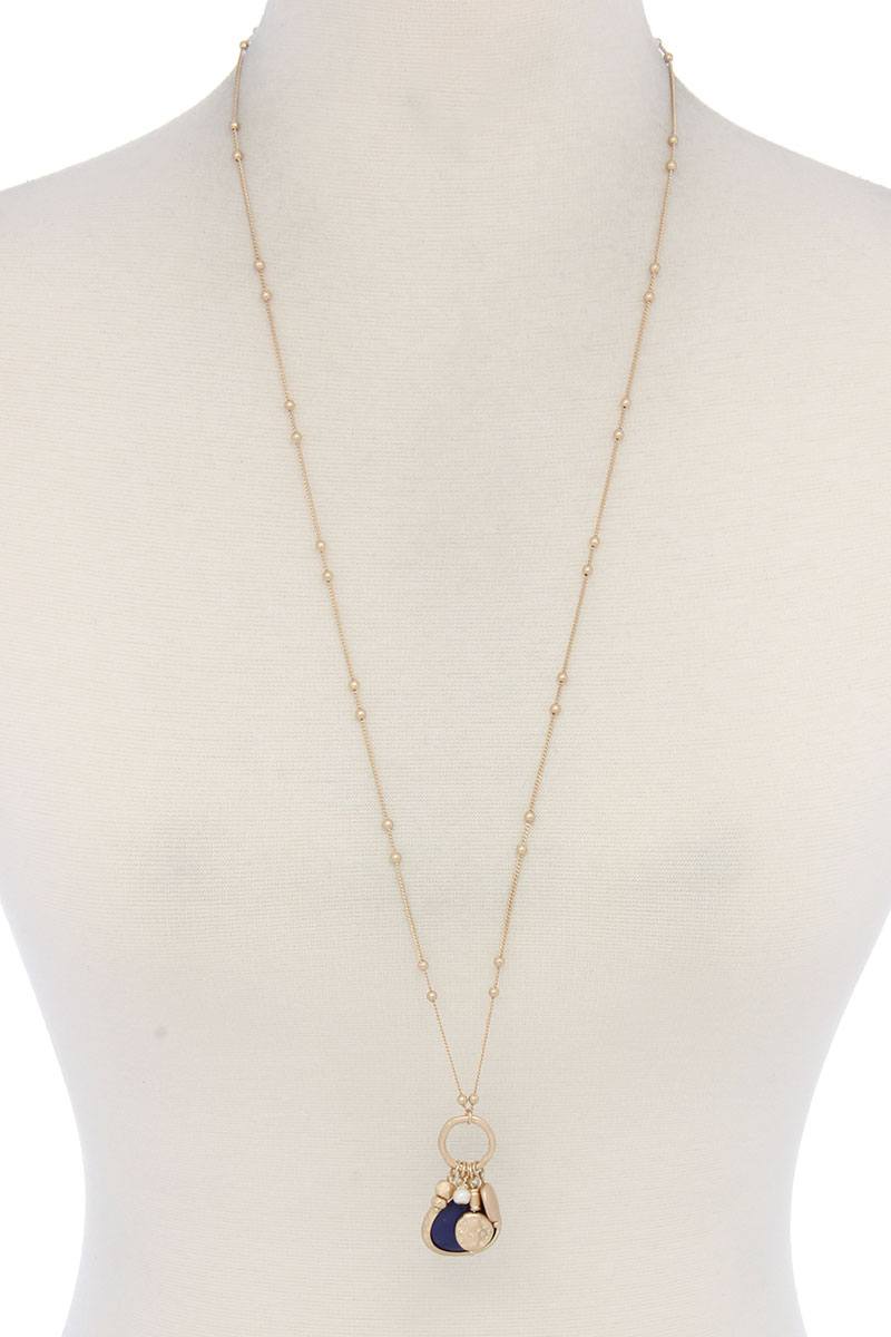 Faux Stone Dangle Pendant Necklace