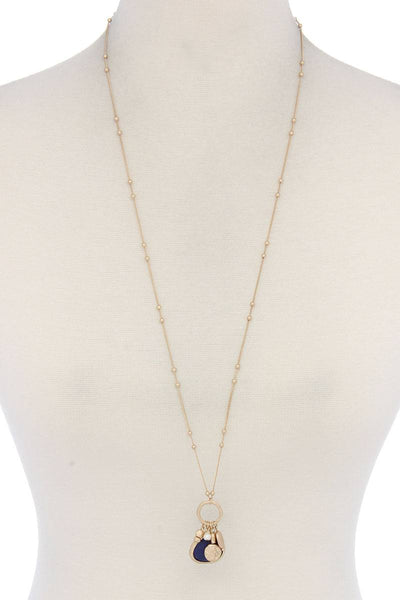 Faux Stone Dangle Pendant Necklace