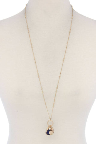 Faux Stone Dangle Pendant Necklace