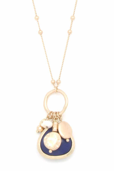 Faux Stone Dangle Pendant Necklace