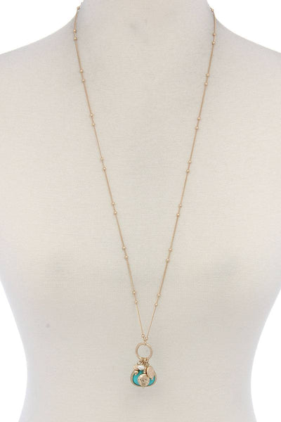 Faux Stone Dangle Pendant Necklace