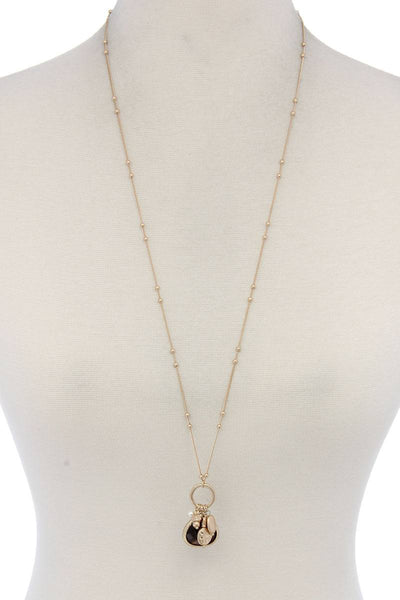 Faux Stone Dangle Pendant Necklace