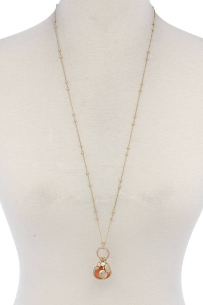 Faux Stone Dangle Pendant Necklace