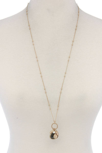 Faux Stone Dangle Pendant Necklace