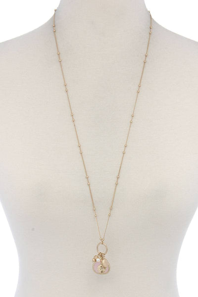 Faux Stone Dangle Pendant Necklace