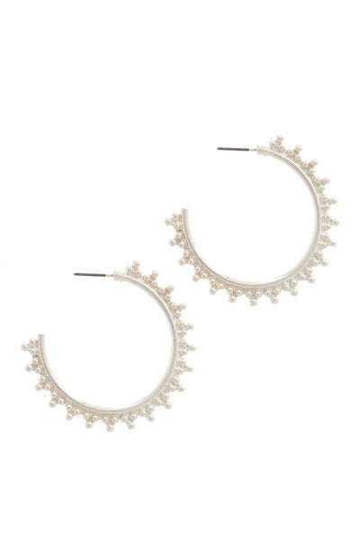 Metal Ball Open Hoop Earring