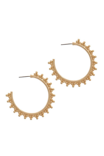 Metal Ball Open Hoop Earring