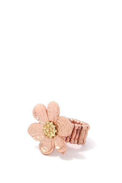 Hammered Flower Stretch Ring