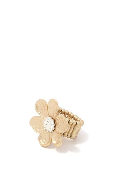 Hammered Flower Stretch Ring